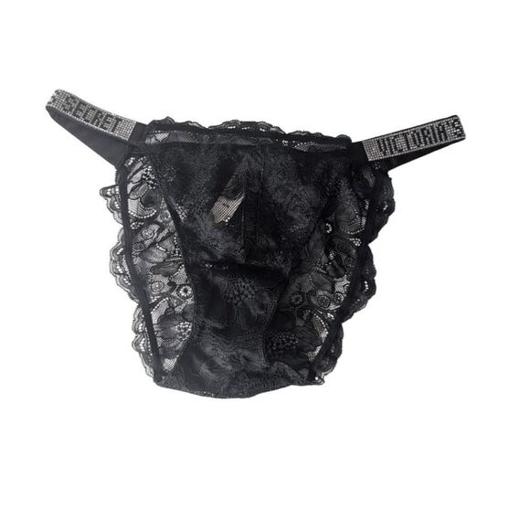 NWT VICTORIA'S SECRET Very Sexy Black Lace Panties Size Medium - Picture 2 of 3